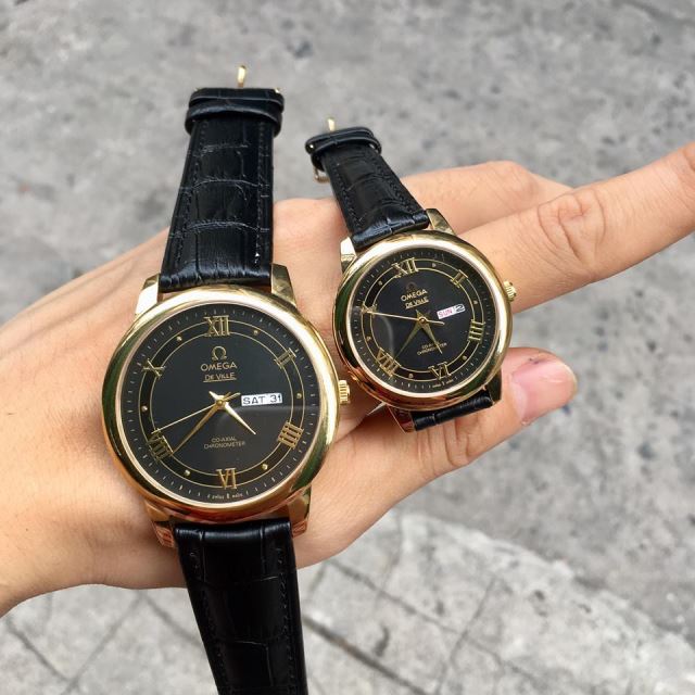 Đồng Hồ Đôi Omega Chạy 2 Lịch- Dây da Đồng Hồ Đôi Omega Chạy 2 Lịch- Dây da