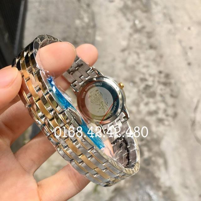 Đồng Hồ Đôi OMG8151 - Dây Demi Sọc - Kính Sapphire