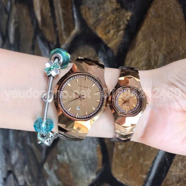 Đồng Hồ Cặp RADO 6604GHM Dây Khía Cạnh - Đá Vàng Đồng Hồ Cặp RADO 6604GHM Dây Khía Cạnh - Đá Vàng