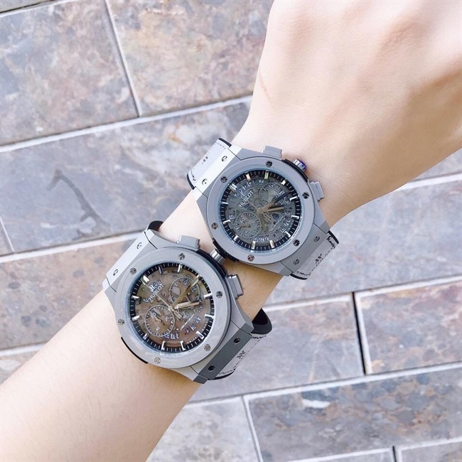Đồng Hồ Cặp Hublot 5Kim Cá Tính - Màu Xám