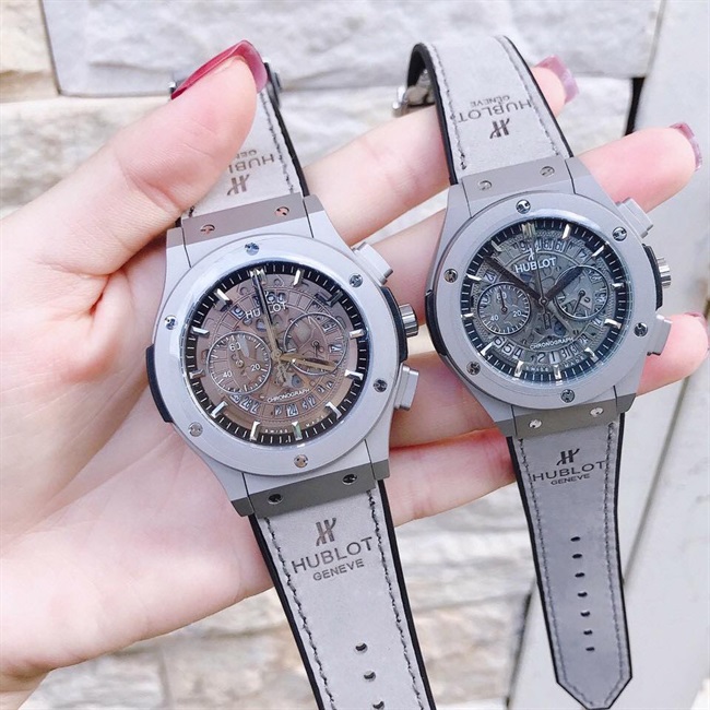 Đồng Hồ Cặp Hublot 5Kim Cá Tính - Màu Xám