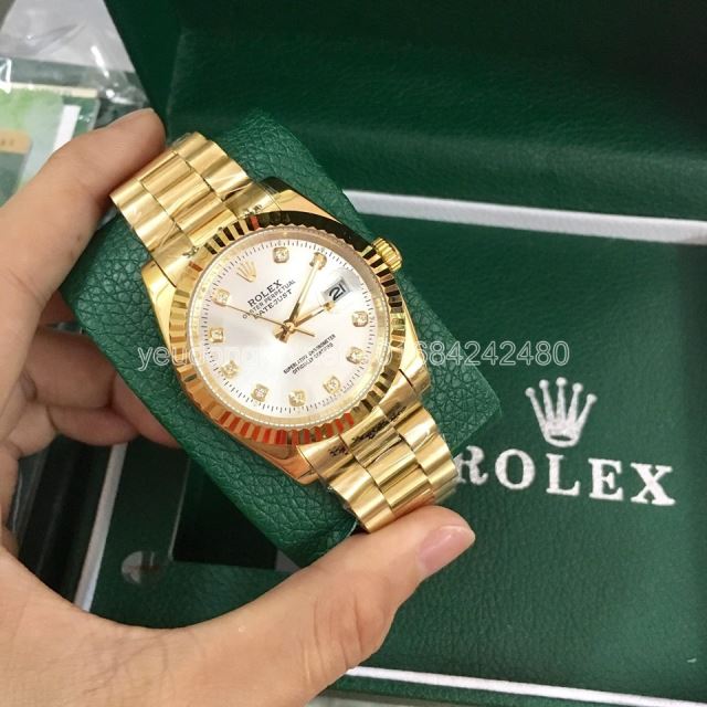 Đồng Hồ Rolex DateJust Chạy Cơ Size 37mm - Màu Vàng