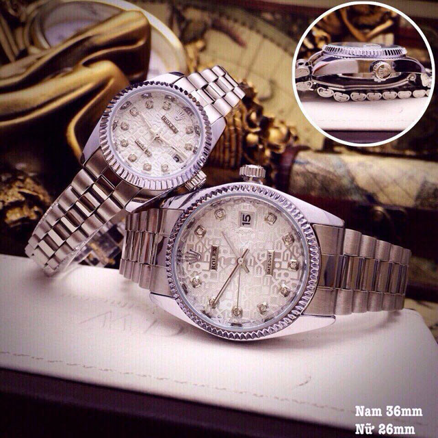 Đồng Hồ Đôi Rolex Vân Cá Tính RC10