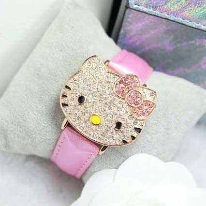 Đồng Hồ Hello Kitty Dây Da Dễ Thương