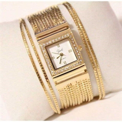 Đồng Hồ Nữ Yaki Dây Nhuyễn Mặt Vuông YKI