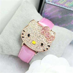 Đồng Hồ Hello Kitty Dây Da Dễ Thương