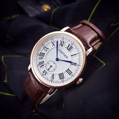 Đồng Hồ Cartier Dây Da Nam Mặt Tròn CTN10