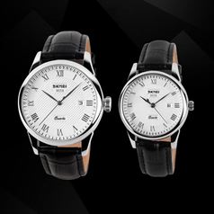 Đồng Hồ Đôi Skmei Dây Da Số La Mã SKM17