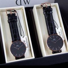 Đồng Hồ Đôi DANIEL WELLINGTON Da Sần
