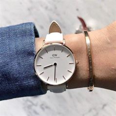 Đồng Hồ Nữ Daniel Wellington Classic Petite Dây Da - Trắng