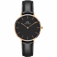 Daniel Wellington Classic Petite Dây Da - Đen