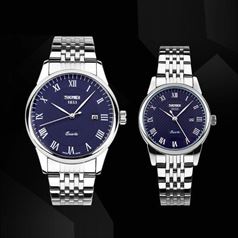 Đồng Hồ Cặp Skmei Dây Inox Mặt Số La Mã SKM22