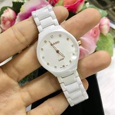 Đồng Hồ Nữ Rado Đá Sứ Trắng Mặt Hạt