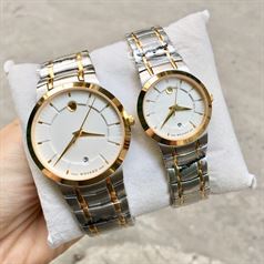 Đồng Hồ Cặp Movado Mặt Số Vạch MVD21 - Màu Demi