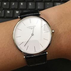 Đồng Hồ Longines Nam Dây Da Siêu Mỏng - Mặt Trắng