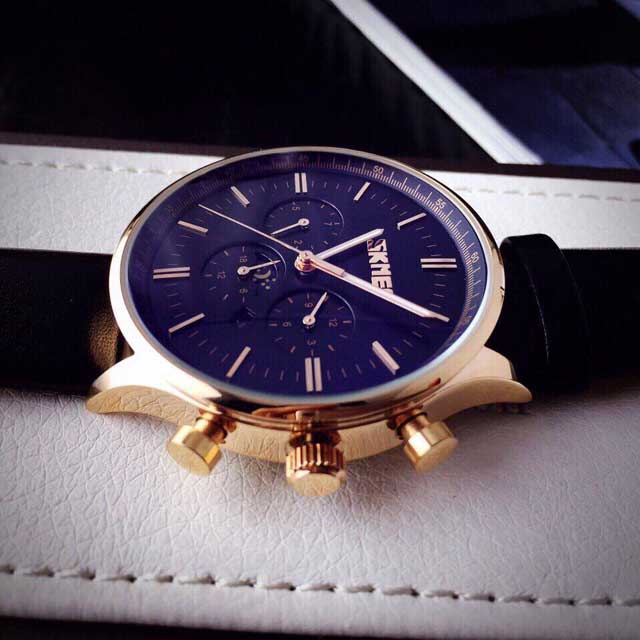 Đồng Hồ Skmei Nam Dây Da Hoạt Động 6 Kim SKM12