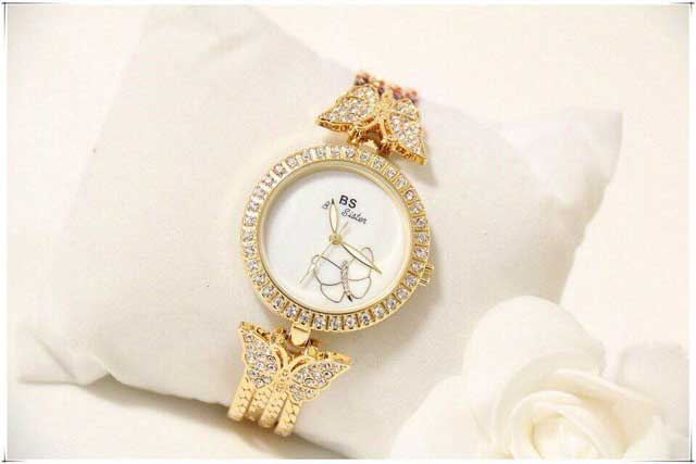 Đồng Hồ Bee Sister Nữ Họa Tiết Bướm BSP01