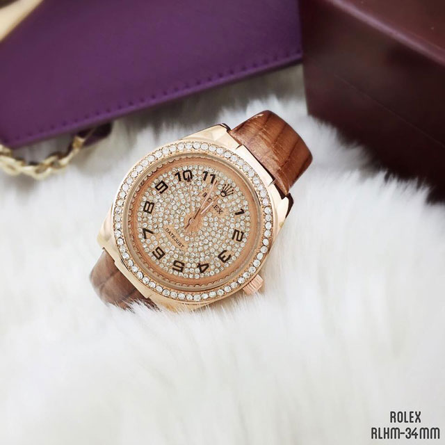 Đồng Hồ Rolex Dây Da Thời Trang Nữ