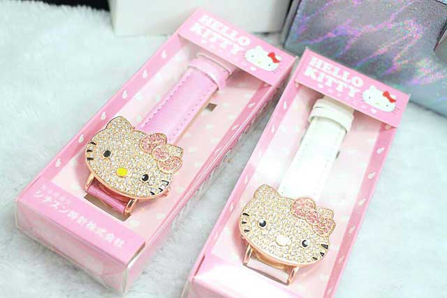 Đồng Hồ Hello Kitty Dây Da Dễ Thương